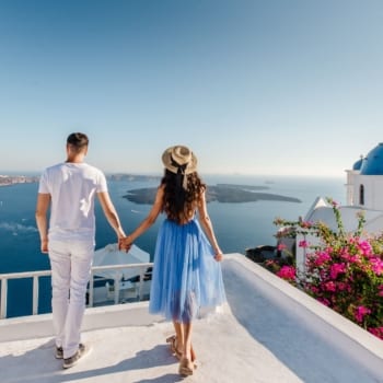 Romantic holidays in Santorini island, Greece